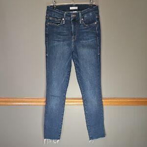 Good American Deep Blue Cropped Jeans